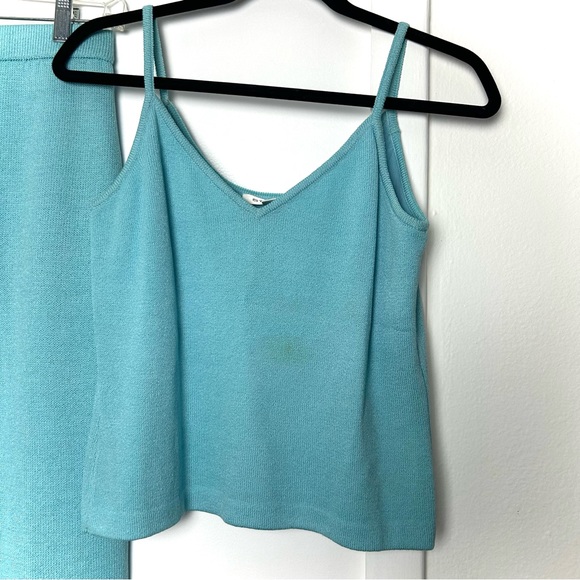 St. John Tops - St. John Knit Light Blue Cami Top and Wide Leg Pant Set